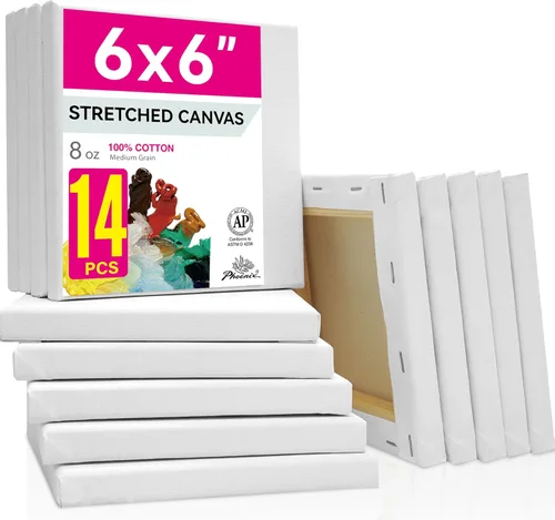 Miniatura 21 de PHOENIX Lienzo Estirado Grande para Pintura 14x18 Pulgadas/Paquete de 7 Unidades, 8 Oz Triple Imprimado Perfil de 5/8 Pulgadas 100% Algodón Lienzo