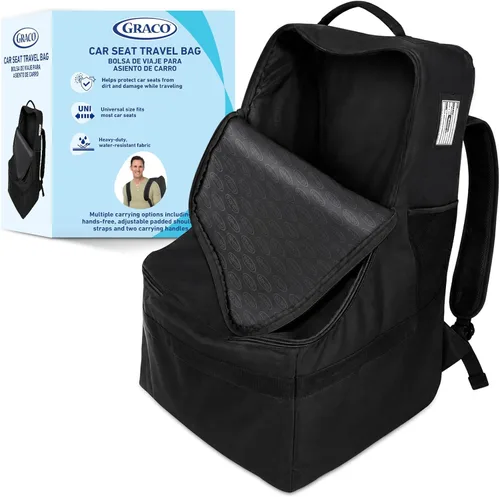 Bolsa de viaje acolchada para asiento de coche y mochila portabebés de Graco, mochila grande y duradera para asientos de coche y asientos elevados,