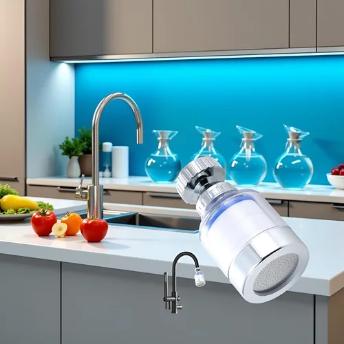 Miniatura 5 de Grifo de agua con filtro de fregadero, filtro de agua transparente giratorio de 360 grados que elimina el cloro, el flúor, los metales pesados