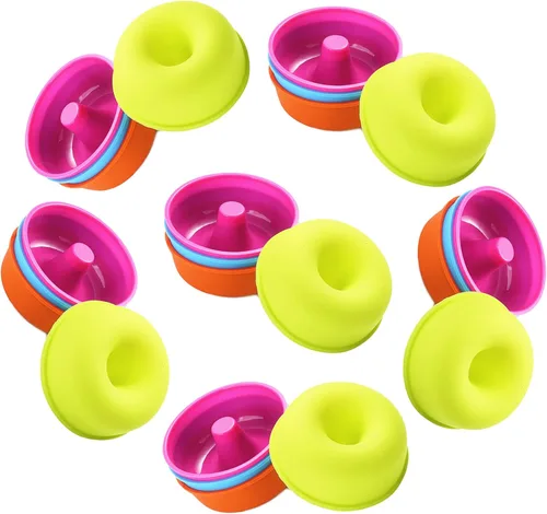 Miniatura 3 de 24 moldes de silicona para donas, antiadherentes, para magdalenas, tazas reutilizables para hornear, fáciles de limpiar, sartenes para horno