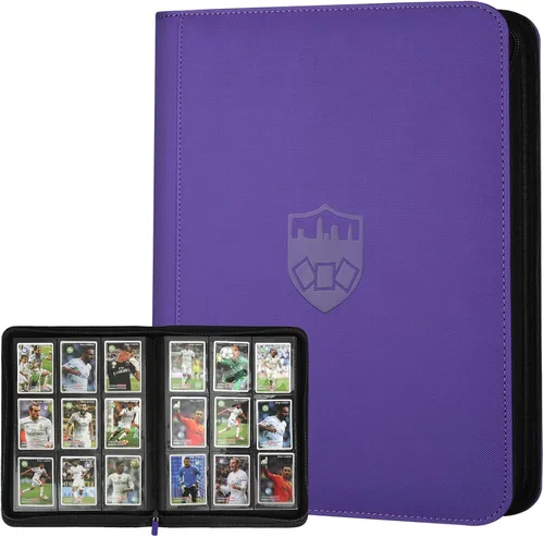 Miniatura 67 de GERMUN Carpeta de tarjetas de poliuretano, 16 bolsillos, carpetas de soporte premium para más de 1000 tarjetas, álbum de bolsillo de doble cara