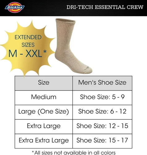 Miniatura 3 de Dickies Dri-Tech Essential - Calcetines altos con control de humedad para hombre, Negro