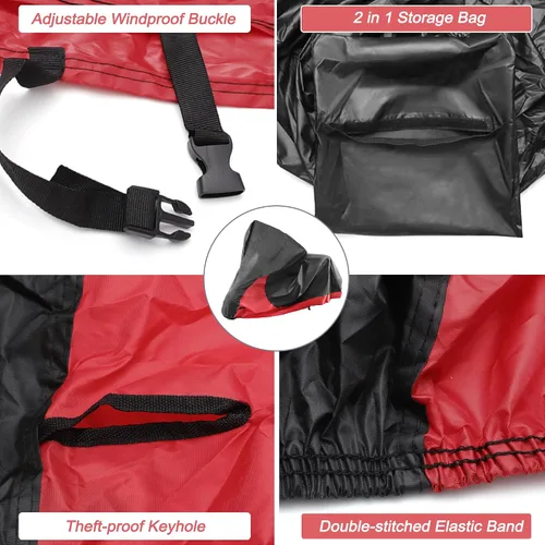 Miniatura 4 de X AUTOHAUX Funda impermeable para motocicleta 2 en 1, protector de lluvia y polvo para Harley Street Glide FLHX Road Glide FLTRX 1250 Sportster S
