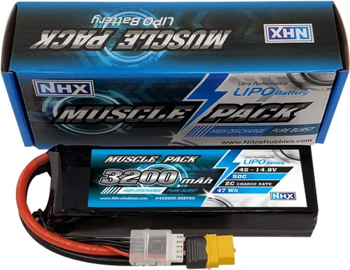 Miniatura 2 de NHX Muscle Pack 4S 14.8V 3200mAh 50C Lipo Batería con conector XT60