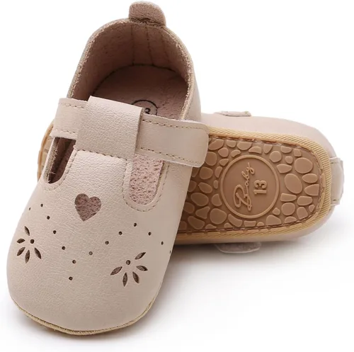 Miniatura 50 de RVROVIC Mocasines de princesa para bebé, zapatos brillantes de Mary Jane, zapatos de cuna de suela suave y ligera de primera calidad, zapatos