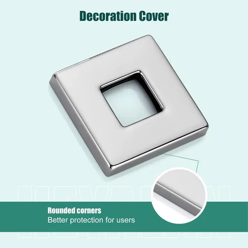 Miniatura 3 de Heyalan Placa de repuesto moderna de 2.5 pulgadas con brida cuadrada para brazo de ducha, cubierta de pared cuadrada de cromo pulido, 1 montaje