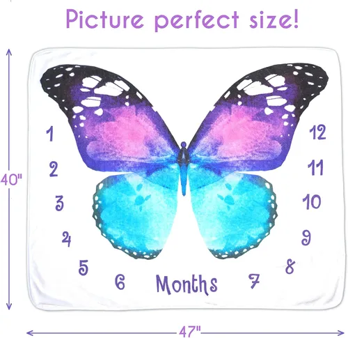 Miniatura 5 de Evovee Manta mensual para bebé, niña, niño, unisex, género, neurtal, mes, fotografía, telón de fondo, accesorios para recién nacidos, decoración
