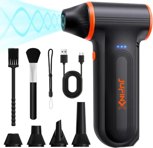 X117 Plumero de Aire Comprimido - Soplador de Nieve de Super Potencia de 150000RPM, Soplador Mini Ajustable de 3 Engranajes con Carga Rápida,