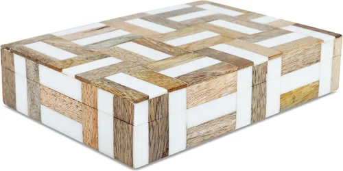 Miniatura 60 de Handicrafts Home Caja de recuerdo decorativa de 8 x 5 – Pequeña caja organizadora con tapa, almacenamiento decorativo Boho, caja de memoria retro