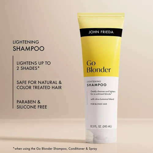 Miniatura 4 de John Frieda Go Blonder Blonde - Champú iluminador para cabello rubio, aclarado y brillo gradual, 8.3 onzas líquidas