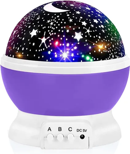 Luz nocturna para niños, juguetes para niños y niñas de 3, 4, 5, 6, 7, 8 años, proyector de estrellas con rotación de 360 grados, 4 bombillas LED,