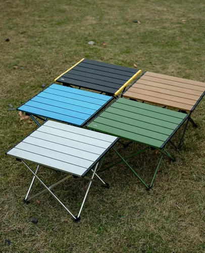 Miniatura 8 de iClimb Mesa plegable de camping compacta ultraligera con bolsa de transporte (plata - L)