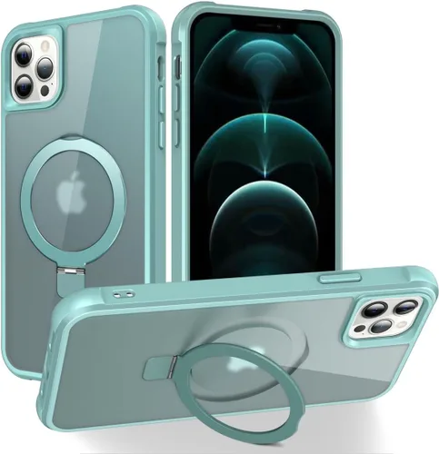 Miniatura 187 de CHAOFEnG Funda magnética compatible con iPhone 11 con soporte, prueba de caídas de grado militar, compatible con imán, anillo translúcido, parte