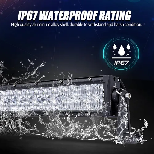 Miniatura 5 de Auxbeam Barra de luz LED de 22 pulgadas de 120 W, 12000 lúmenes, impermeable, luz de trabajo todoterreno, luces de conducción, lente 5D, luz