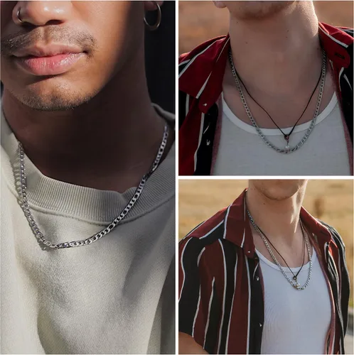Miniatura 5 de SANNYRA Figaro - Collar de cadena de acero inoxidable para hombres y mujeres