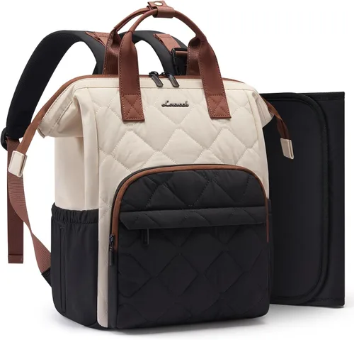 LOVEVOOK Mochila pequeña para pañales, mini bolsa de bebé para niña y niño con cambiador, mochila de pañales para mamá papá con hebillas de cochecito