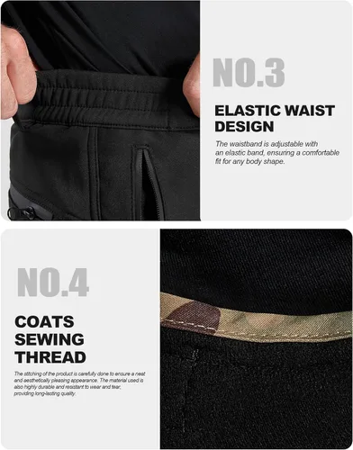 Miniatura 6 de FREE SOLDIER Pantalones cargo con vellón Softshell para hombre, para nieve, esquí, senderismo, con cinturón