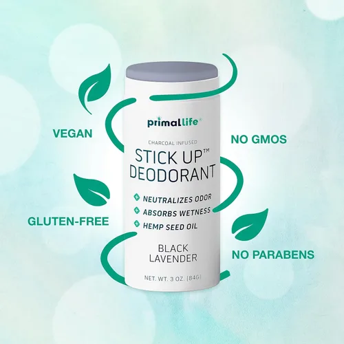 Miniatura 6 de Primal Life Organics Stick Up Desodorante natural – Arcilla de bentonita, arrurruz, lavanda negra, 3 onzas