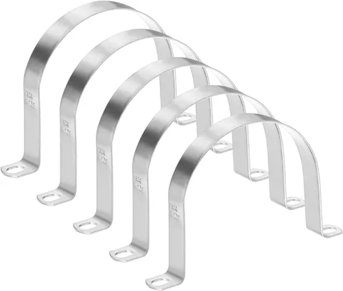 Miniatura 15 de M METERXITY Paquete de 3 abrazaderas de conducto, correa rígida de acero inoxidable 304 de 3-1/2 pulgadas M89 U con 2 agujeros