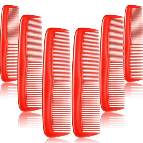 Miniatura 9 de Leinuosen Set de 12 piezas de peines de bolsillo de plástico de dientes finos para peinado para mujeres y hombres, Peines para cabello