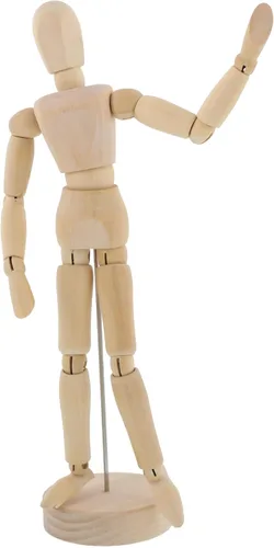 US Art Supply® - Maniquí articulado de madera de 8 pulgadas para mujer, maniquí articulado con base y cuerpo flexible, perfecto para dibujar la