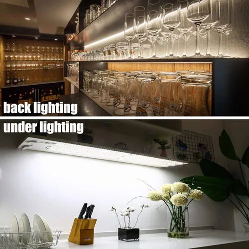 Miniatura 7 de WOBANE - Luz para debajo de la encimera, iluminación led regulable, 6 tiras de luz con control remoto para cocina, estante, despensa, escritorio