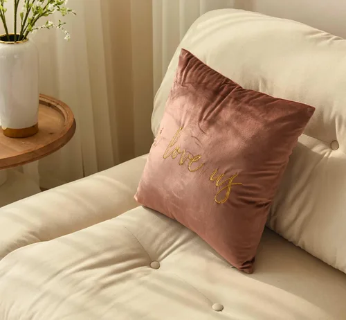 Miniatura 2 de Funda de almohada decorativa bordada con texto en inglés "I Love Us", funda de almohada de amor de 18 x 18 pulgadas, solo funda