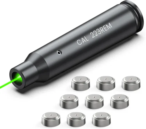 Miniatura 8 de Feyachi Bore Sight 9MM/223 5.56/12GA Punto Rojo Laser Zeroing Bore Sighter Pistola Laser Boresighter con 3 Juegos Latón