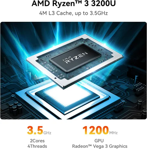 Miniatura 2 de Beelink SER3 3200U Mini PC, AMD Ryzen 3 Processor(2C/4T, up to 3.5GHz), Mini Computer 8GB DDR4 480GB SSD, Desktop PC Dual HDMI/4K