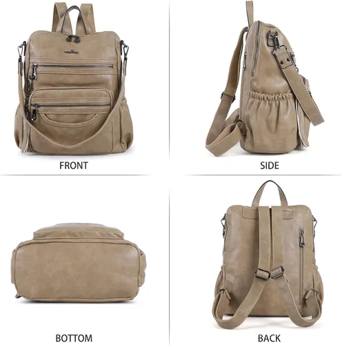 Miniatura 26 de Bolsos mochila monedero de piel sintética para mujer, bolsas con zíper, mochilas de hombro casuales