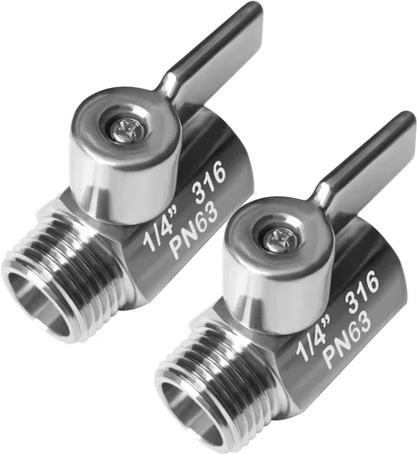 Miniatura 7 de Beduan Mini válvula de bola de acero inoxidable (316) 1" NPT macho x NPT hembra mini válvula de cierre de bola