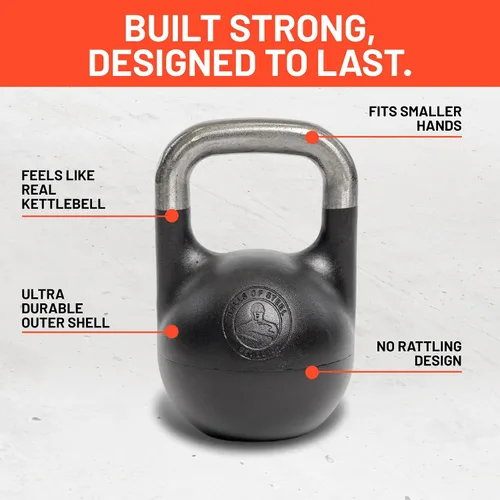 Miniatura 5 de Adjustable Kettlebell 6-12kg [Bells of Steel] Kettle Bell Weight Set, Steel Shell, Internally-Loaded for Full Body Workouts, Competition Standard