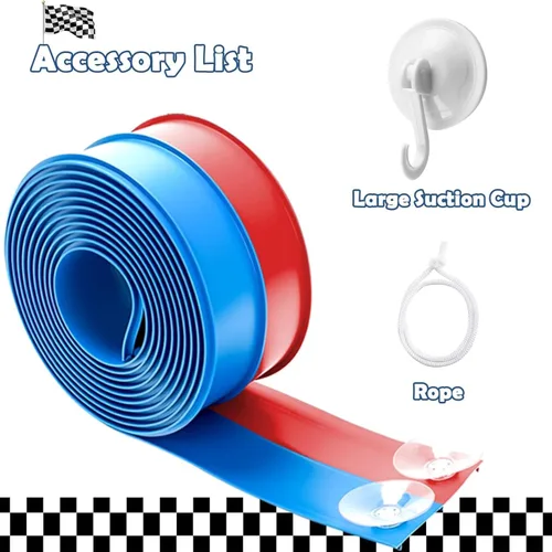 Miniatura 7 de Flex Tracks - Juego de iniciación de 15 pies, pista de carreras flexible para niños de 3 años en adelante con ventosas fuertes, pista de carreras