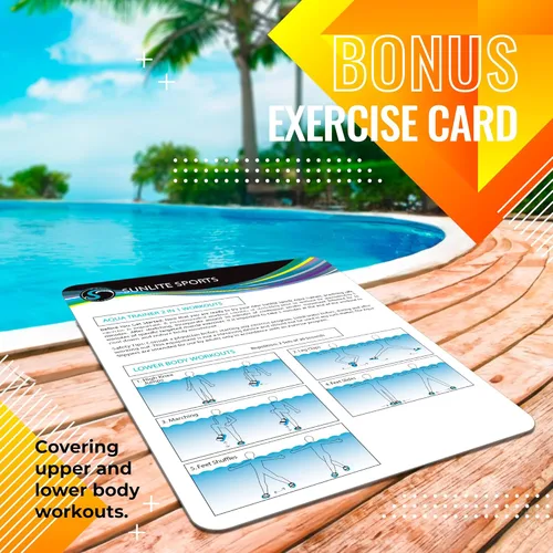 Miniatura 4 de Sunlite Sports Aqua Trainer 2 en 1 - Paleta de resistencia para manos y pies, juego de aeróbicos acuáticos para piscina, ejercicio acuático