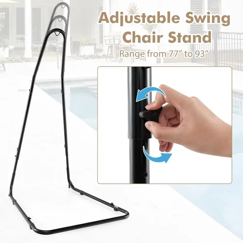 Miniatura 3 de Giantex - Soporte para silla de hamaca ajustable de acero macizo para sillas y columpios, altura ajustable de 78.0 in a 8.5 in