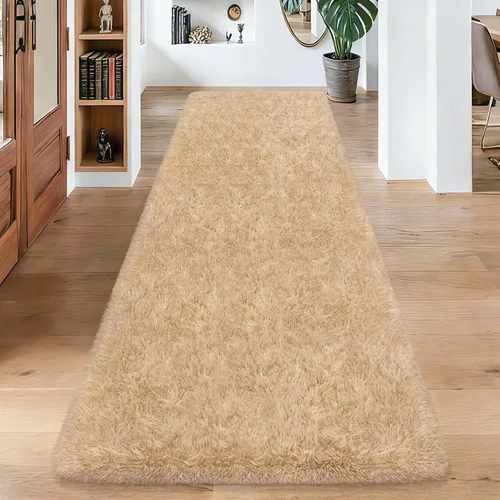 Miniatura 99 de Alfombras de pasillo beige de 2 x 6 pies para dormitorio, sala de estar, alfombra de felpa suave y esponjosa, alfombra de pasillo para pasillos