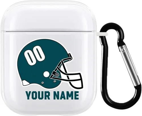 Miniatura 22 de Funda de casco de fútbol con nombre y número para Apple AirPods de 2ª y 1ª generación, regalo personalizado para fanáticos de los deportes de Arizona