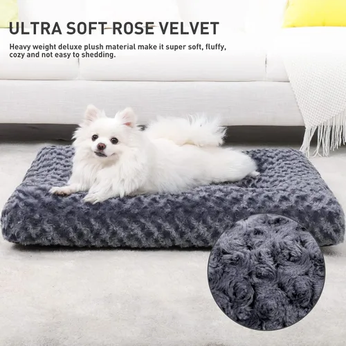 Miniatura 3 de KSIIA Cama Lavable para Perros Cama de Felpa de Lujo para Jaula de Perros Almohadilla Cómoda para Perrera Alfombrilla Antideslizante para Dormir