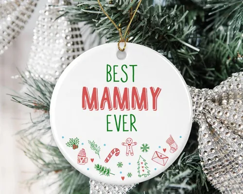 Adorno de la mejor mamá del mundo, decoración de árbol de Navidad, adorno de cerámica para mamá, regalo de adorno de recuerdo de Navidad, regalos de
