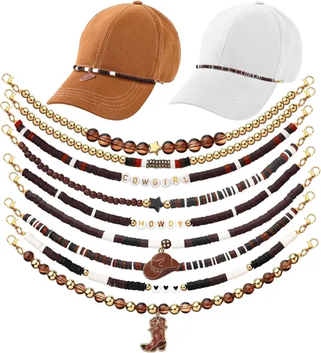 Miniatura 18 de Geyoga 9 unidades de cadenas para sombrero de camionero, dijes de sombrero de camionero para mujeres y hombres, decoración de billetes, cadena
