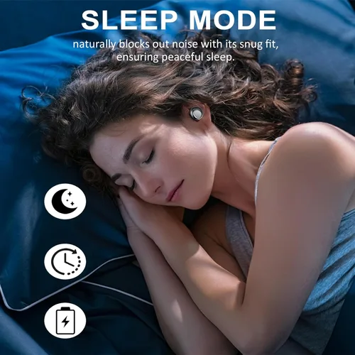 Miniatura 2 de Auriculares para dormir, nuevos auriculares inalámbricos verdaderos, ultra mini Bluetooth 5.4 para dormir de lado, reproducción de alta fidelidad