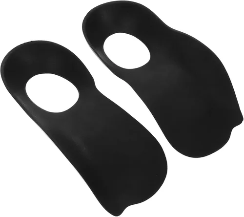 1 par de plantillas ortopédicas para hombres y mujeres, plantillas ortopédicas para alivio plantar, soporte de arco alto, color negro