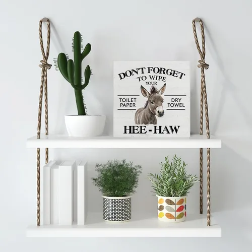 Miniatura 5 de Cartel de madera con texto en inglés "Don't Forget to Wipe Your Higien" («Don't Forget to Wipe Your Higien» («Don't Forget to Wipe Your Higien»)