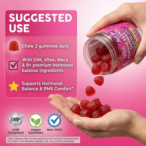 Miniatura 6 de Gomas de equilibrio femenino Clean Nutra para mujeres, piña, probióticos vaginales, balance de pH, arándano, D-manosa, suplemento de inositol