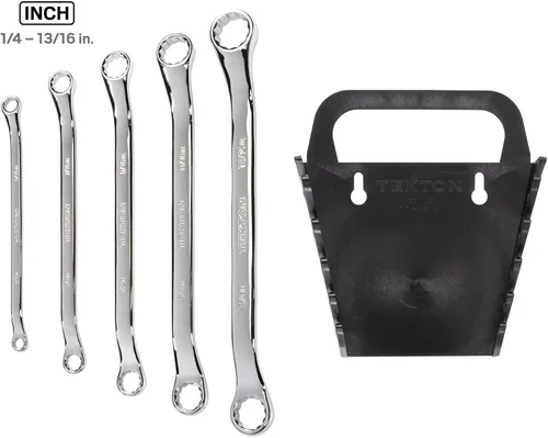Miniatura 3 de TEKTON Juego de llaves de extremo de caja de desplazamiento de 45 grados con soporte, 5 piezas (1/4-13/16 pulgadas) WBE23405