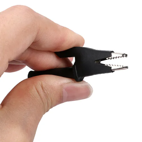 Miniatura 5 de Sumnacon Sonda de prueba de clip de cocodrilo para enchufe de plátano multímetro a cocodrilo, 2 unidades, 0.157 in, apilables, de silicona