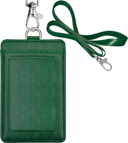 Miniatura 11 de Paquete de 2 soportes para tarjetas de identificación de piel sintética, soporte para tarjetas de identificación de Life-Mate con 1 ventana