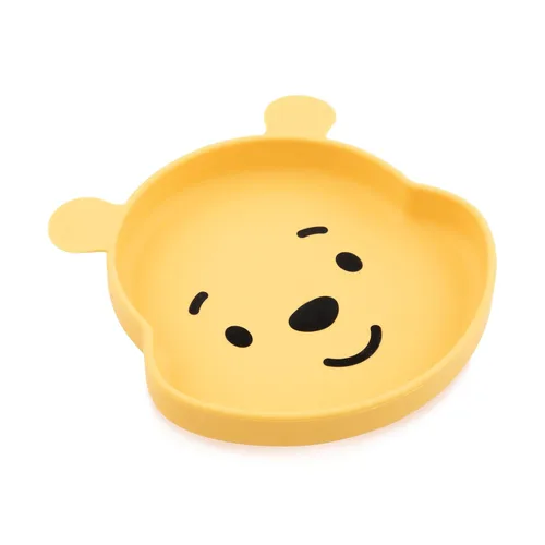 Bumkins Disney Plato de Succión para Niños Pequeños y Bebés, Plato con Agarre de Silicona, Alimentación Dirigida por el Bebé, Suministros de Winnie