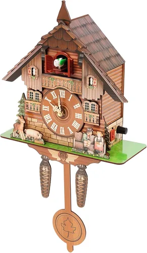 Reloj de pared, reloj de cuco de madera, reloj de cuco vintage grande, relojes de pared de madera tradicionales, hechos a mano, decoración de pared
