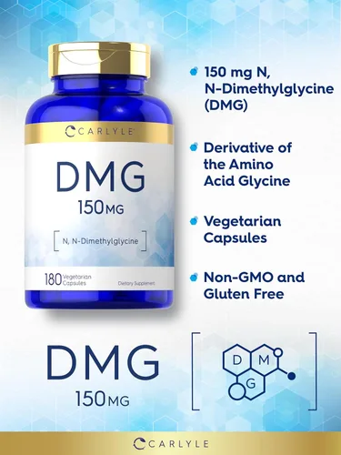 Miniatura 4 de Carlyle DMG N-dimetilglicina 150 mg 180 cápsulas Suplemento sin OMG, sin gluten